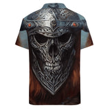 Skull Design Short Sleeve Polyester Shirt