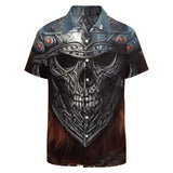 Skull Design Short Sleeve Polyester Shirt