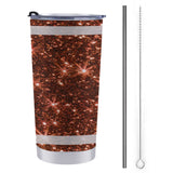 Glitter Football Travel Coffee Mug 20 Oz