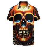 Skull Design Short Sleeve Polyester Shirt