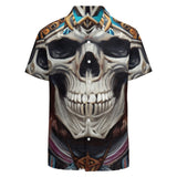 Skull Design Short Sleeve Polyester Shirt