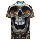 Skull Design Short Sleeve Polyester Shirt