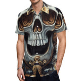 Skull Design Short Sleeve Polyester Shirt