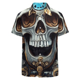 Skull Design Short Sleeve Polyester Shirt