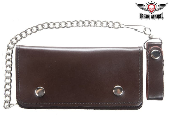 Dream Apparel Brown Bifold Motorcycle Chain Wallet
