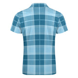 Blue Plaid Short Sleeve Polo Shirt