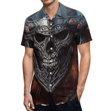 Skull Design Short Sleeve Polyester Shirt