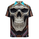 Skull Design Short Sleeve Polyester Shirt