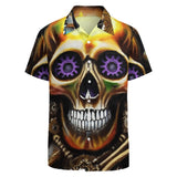 Skull Design Short Sleeve Polyester Shirt