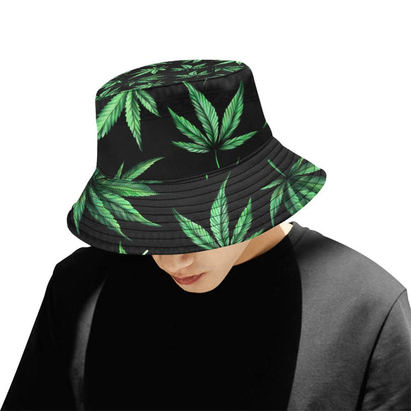 Leafy Pattern Bucket Hat