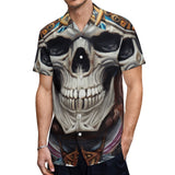 Skull Design Short Sleeve Polyester Shirt