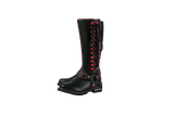 Dream Apparel® Women Biker Long Boots with Red Laces