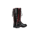 Dream Apparel® Women Biker Long Boots with Red Laces