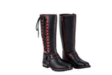 Dream Apparel® Women Biker Long Boots with Red Laces