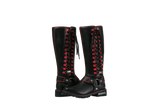 Dream Apparel® Women Biker Long Boots with Red Laces