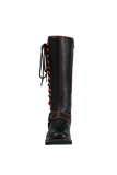 Dream Apparel® Women Biker Long Boots with Red Laces