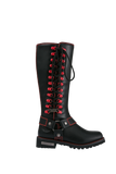 Dream Apparel® Women Biker Long Boots with Red Laces