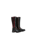 Dream Apparel® Women Biker Long Boots with Red Laces