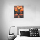 Motorcycle Canvas Print 12x16 inch