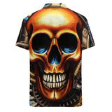 Skull Design Short Sleeve Polyester Shirt