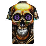 Skull Design Short Sleeve Polyester Shirt