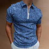 Denim Look Short Sleeve Polo Shirt