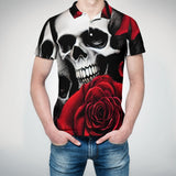 Skulls and Roses Straight Polo Shirt