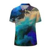 Colorful Clouds Straight Polo Shirt