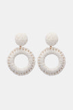 Round Shape Raffia Grass Dangle Earrings