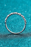 Moissanite Rhodium-Plated Half-Eternity Ring