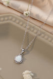 Opal Round Pendant Chain Necklace