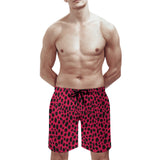 Men's Print Casual Beach Shorts - Red