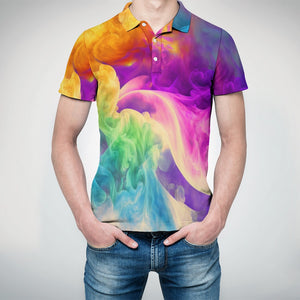 Colorful Clouds Straight Polo Shirt