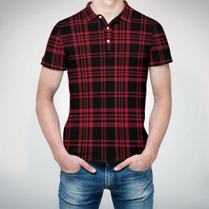 Plaid Polo Straight Shirt