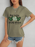 Lucky Clover Round Neck Short Sleeve T-Shirt