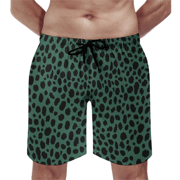 Men's Print Casual Beach Shorts - Green