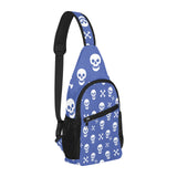 Blue Skulls Chest Bag