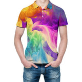 Colorful Clouds Straight Polo Shirt