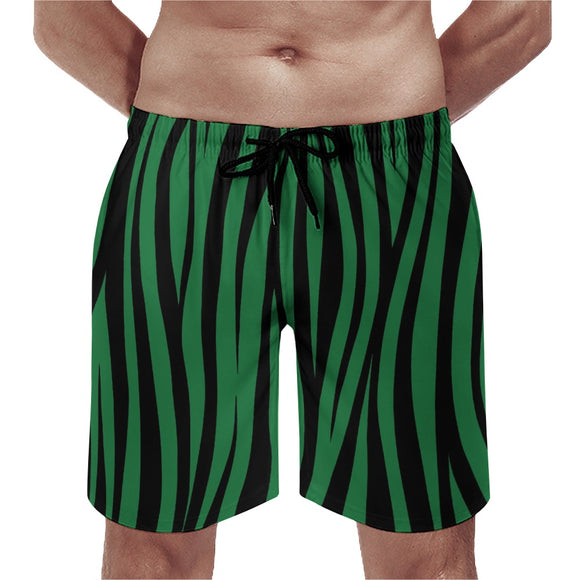 Men's Print Casual Beach Shorts - Green