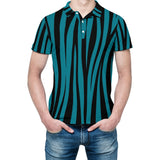 Striped Straight Polo Shirt - Blue