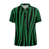 Striped Straight Polo Shirt - Green