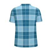 Blue Plaid Polo Straight Shirt