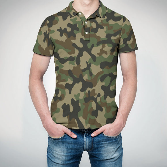 Camouflage Straight Polo Shirt