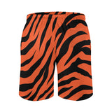 Orange Zebra Print Casual Beach Shorts