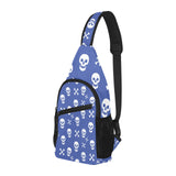 Blue Skulls Chest Bag