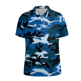 Blue Camo Straight Polo Shirt