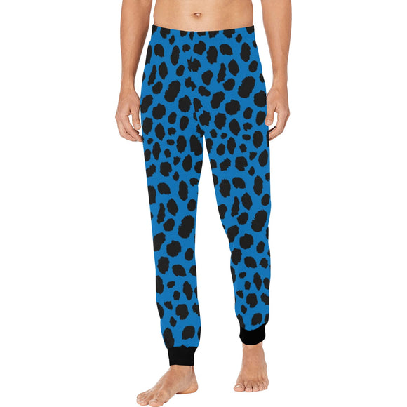 Men's Casual Print Pajama Bottoms - Blue