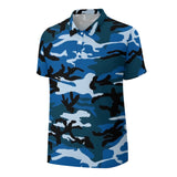 Blue Camo Straight Polo Shirt