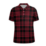 Plaid Polo Straight Shirt