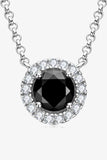 Two-Tone 1 Carat Moissanite Round Pendant Necklace